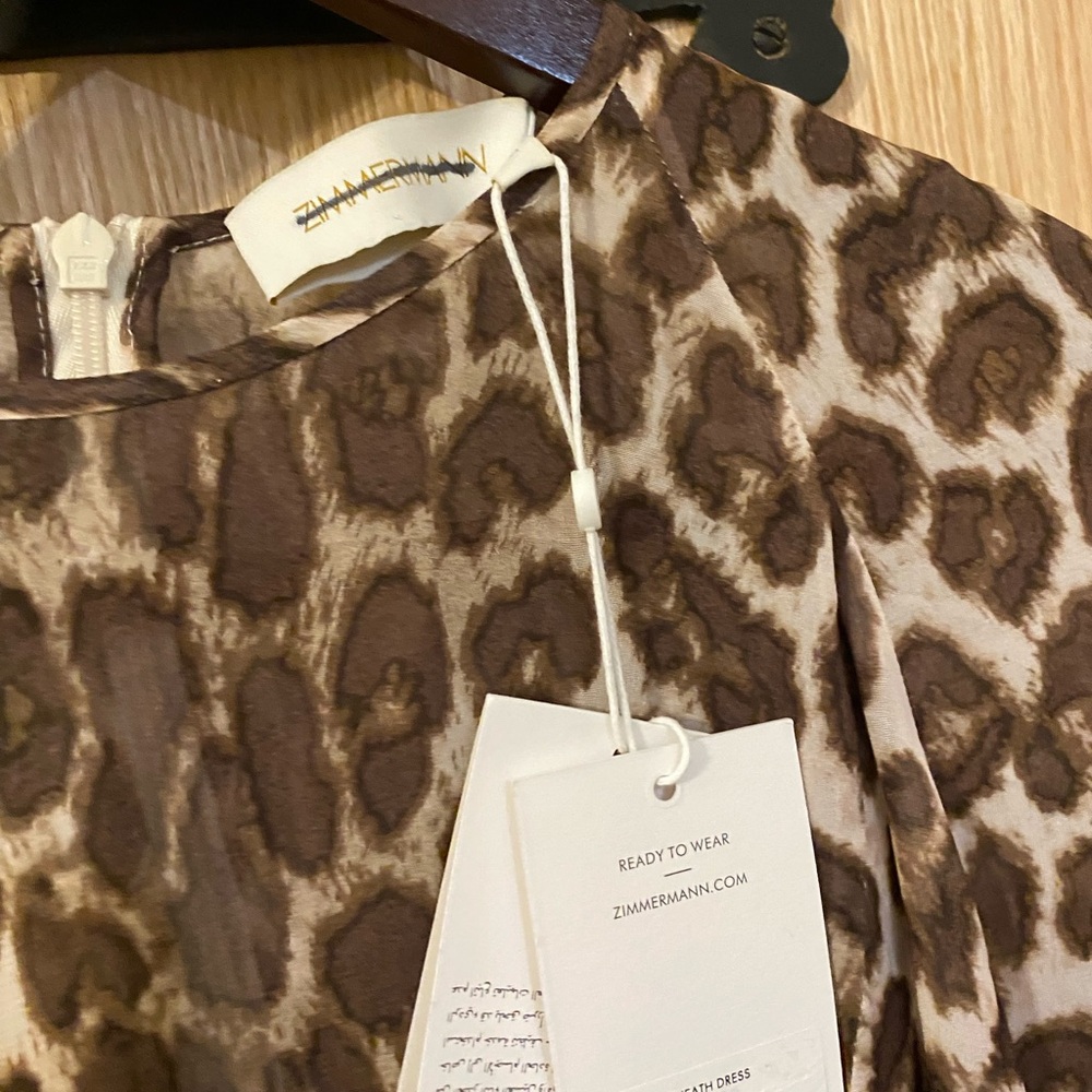 Zimmermann Leopard Print Long-Sleeve Maxi-Dress Size 1 Au/us 6 Missing Belt. - Picture 9 of 13